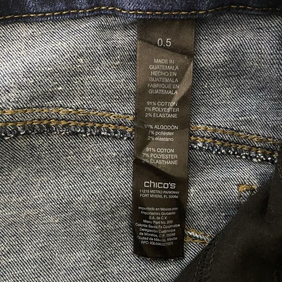 CHICOS So Lifting Cropped Jeans Slimming Mid-Rise Stretch Denim Women 0.5 6 Blue - Picture 4 of 8